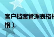客户档案管理表格模板范文（客户档案管理表格）