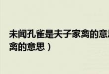 未闻孔雀是夫子家禽的意思夫子的意思(未闻孔雀是夫子家禽的意思)