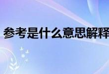 参考是什么意思解释词语（参考是什么意思）