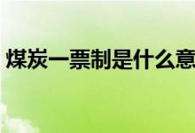 煤炭一票制是什么意思（一票制是什么意思）