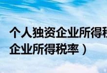 个人独资企业所得税率最新税率表（个人独资企业所得税率）