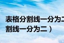 表格分割线一分为二斜线怎么写内容（表格分割线一分为二）
