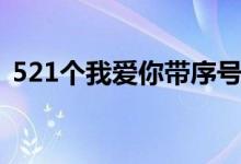 521个我爱你带序号（520个我爱你带序号）