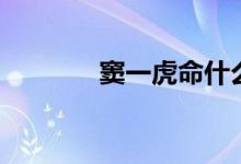 窦一虎命什么意思（窦一虎）
