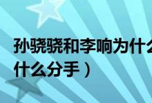 孙骁骁和李响为什么分手了(孙骁骁和李响为什么分手)