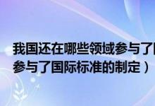 我国还在哪些领域参与了国际标准的制定（我国在哪些领域参与了国际标准的制定）
