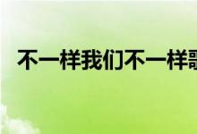 不一样我们不一样歌词（我们不一样歌词）