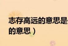 志存高远的意思是什么 标准答案(志存高远的意思)