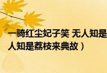 一骑红尘妃子笑 无人知是荔枝来上一句（一骑红尘妃子笑无人知是荔枝来典故）