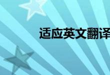 适应英文翻译词组(适应英文)