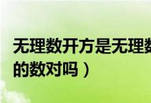 无理数开方是无理数吗（无理数是开方开不尽的数对吗）