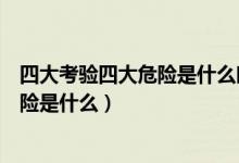四大考验四大危险是什么时候提出来的（四大考验和四大危险是什么）