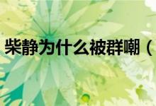 柴静为什么被群嘲（柴静为什么被称为柴婊）