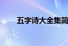 五字诗大全集简单（五字诗词大全）