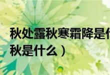 秋处露秋寒霜降是什么诗（秋处露秋寒霜降的秋是什么）