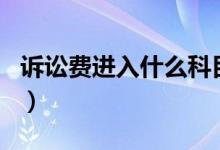 诉讼费进入什么科目（诉讼费入什么会计科目）