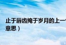 止于唇齿掩于岁月的上一句是什么（止于唇齿掩于岁月什么意思）