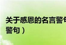 关于感恩的名言警句有哪些（关于感恩的名言警句）